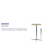 Table basse ronde en bois de 24 po avec colonnes de 30 et 42 po