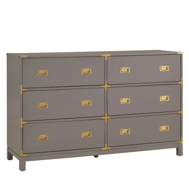 Commode 6 tiroirs à accents dorés Kedric par Bold
