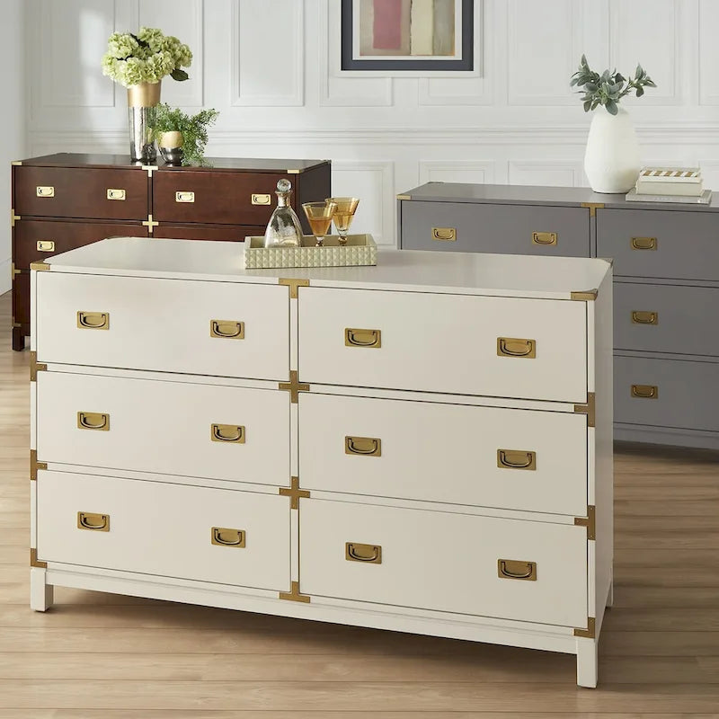 Kedric 6-Drawer Gold Accent Dresser by   Bold