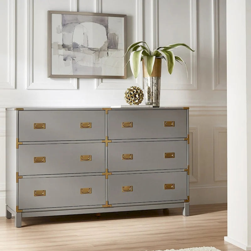 Commode 6 tiroirs à accents dorés Kedric par Bold