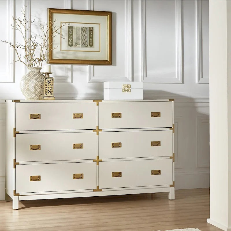 Commode 6 tiroirs à accents dorés Kedric par Bold