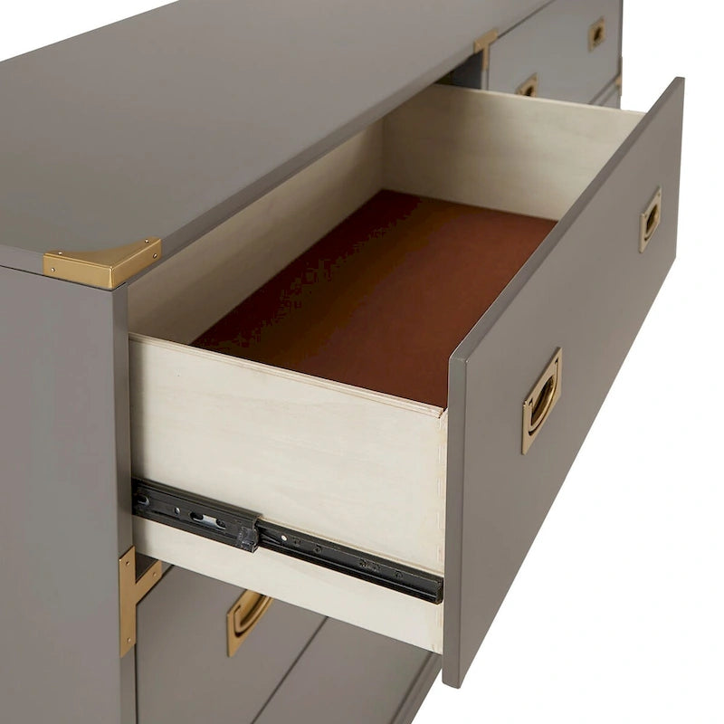 Commode 6 tiroirs à accents dorés Kedric par Bold