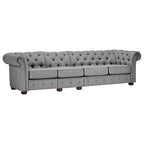 Canapé Chesterfield extra long gris clair Knightsbridge par Artisan