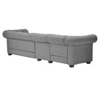 Canapé Chesterfield extra long gris clair Knightsbridge par Artisan