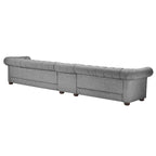 Canapé Chesterfield extra long gris clair Knightsbridge par Artisan