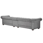 Canapé Chesterfield extra long gris clair Knightsbridge par Artisan