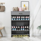Meuble à chaussures pour entrée, organiseur autoportant avec 2 tiroirs basculants, rangement à chaussures caché pour couloir/penderie