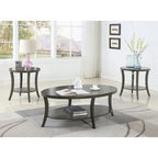 Lot de 3 tables basses avec étagère