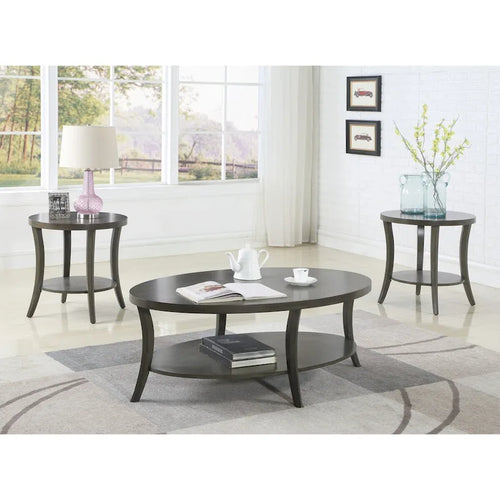 Lot de 3 tables basses avec étagère