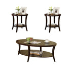 Lot de 3 tables basses avec étagère
