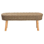 Banc d'appoint Denver en bois d'acacia et herbe marine naturelle, style bohème moderne