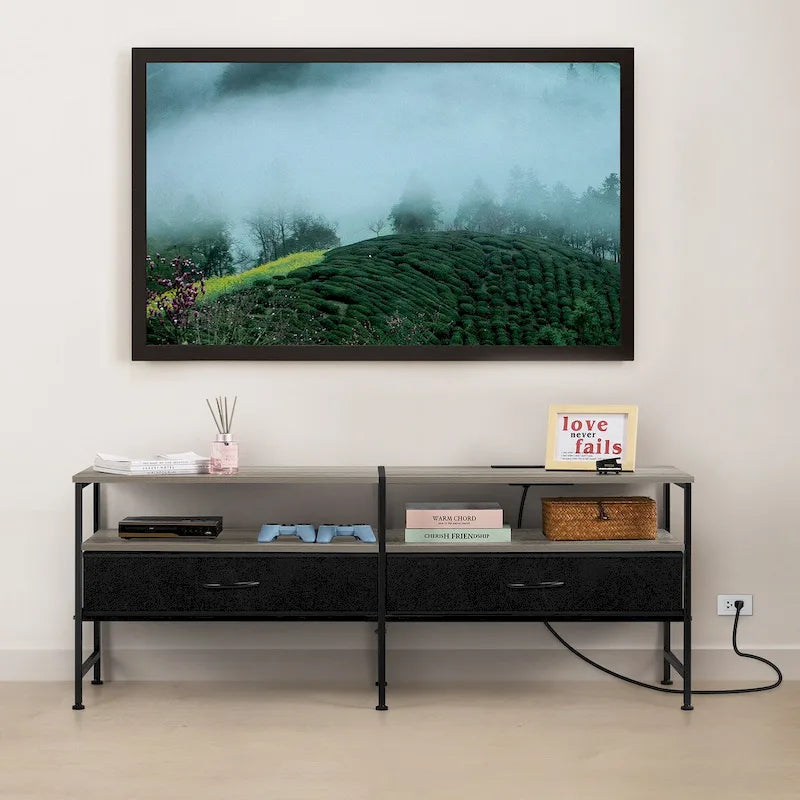 Meuble TV banc avec tiroirs de rangement