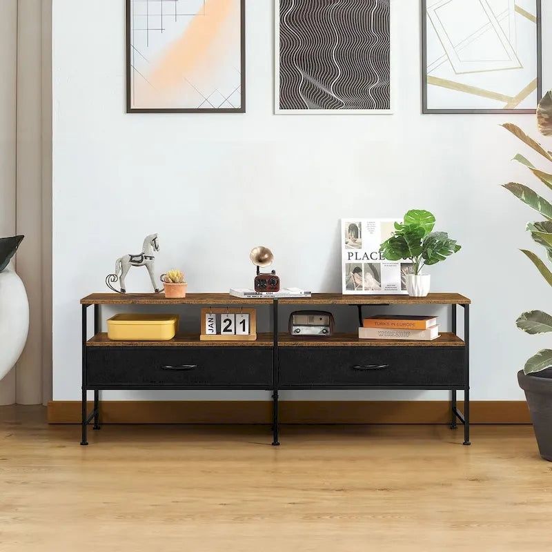 Meuble TV banc avec tiroirs de rangement