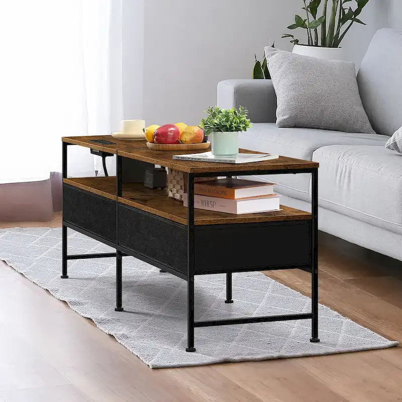Meuble TV banc avec tiroirs de rangement