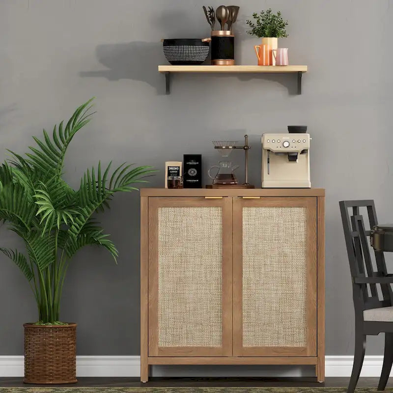 Bahut en rotin, lot de 2 avec 2 portes - S.O.