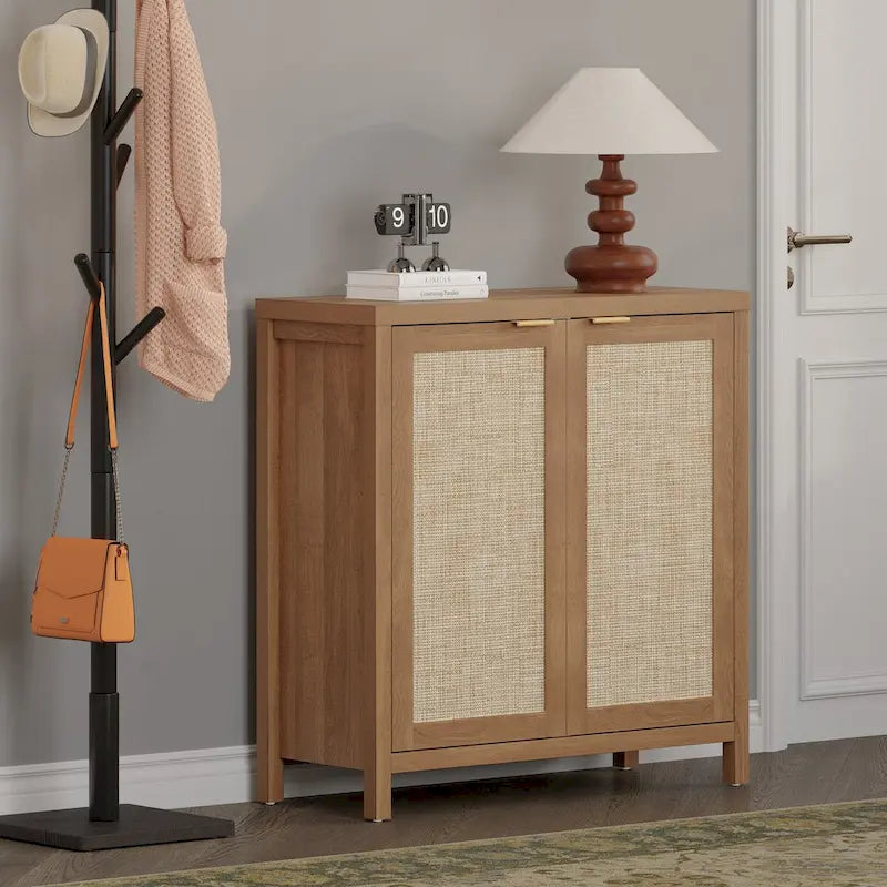 Bahut en rotin, lot de 2 avec 2 portes - S.O.