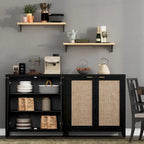 Bahut en rotin, lot de 2 avec 2 portes - S.O.