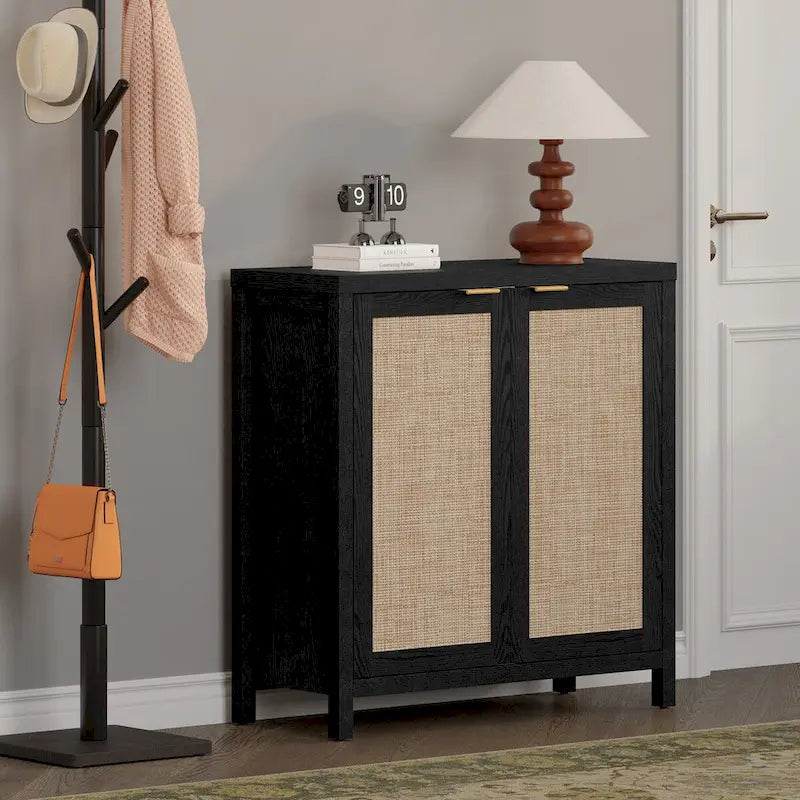 Bahut en rotin, lot de 2 avec 2 portes - S.O.