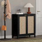 Bahut en rotin, lot de 2 avec 2 portes - S.O.