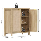 Bahut en rotin, lot de 2 avec 2 portes - S.O.