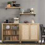 Bahut en rotin, lot de 2 avec 2 portes - S.O.