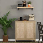 Bahut en rotin, lot de 2 avec 2 portes - S.O.
