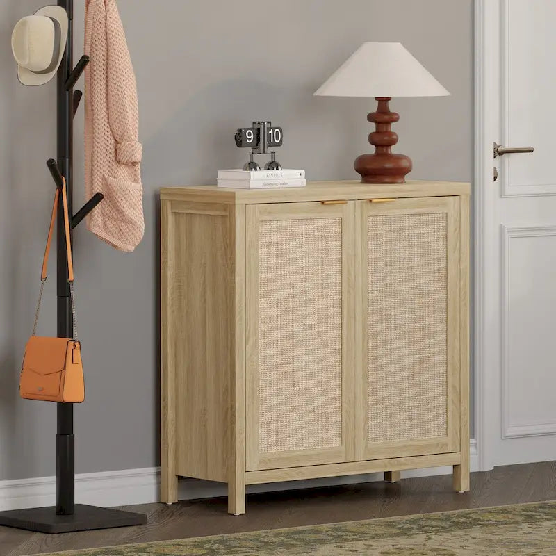 Bahut en rotin, lot de 2 avec 2 portes - S.O.