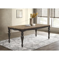   Brown Brushed Dining Table with Turned Leg