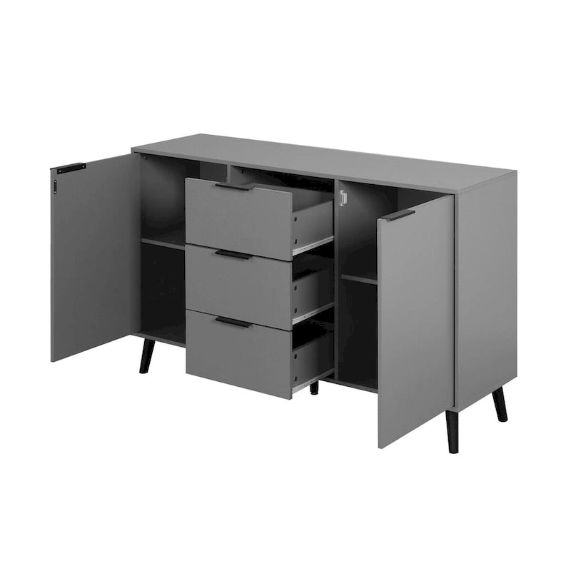 Bahut de buffet avec rangement, meuble de bar à café en bois, 3 tiroirs et 2 portes, armoire de buffet