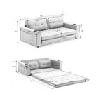 Canapé futon rembourré avec lit gigogne, canapé deux places capitonné pliable multicolore avec porte-gobelet