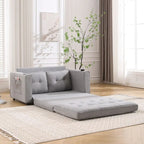 Canapé futon rembourré avec lit gigogne, canapé deux places capitonné pliable multicolore avec porte-gobelet