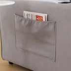 Canapé futon rembourré avec lit gigogne, canapé deux places capitonné pliable multicolore avec porte-gobelet