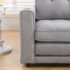 Canapé futon rembourré avec lit gigogne, canapé deux places capitonné pliable multicolore avec porte-gobelet