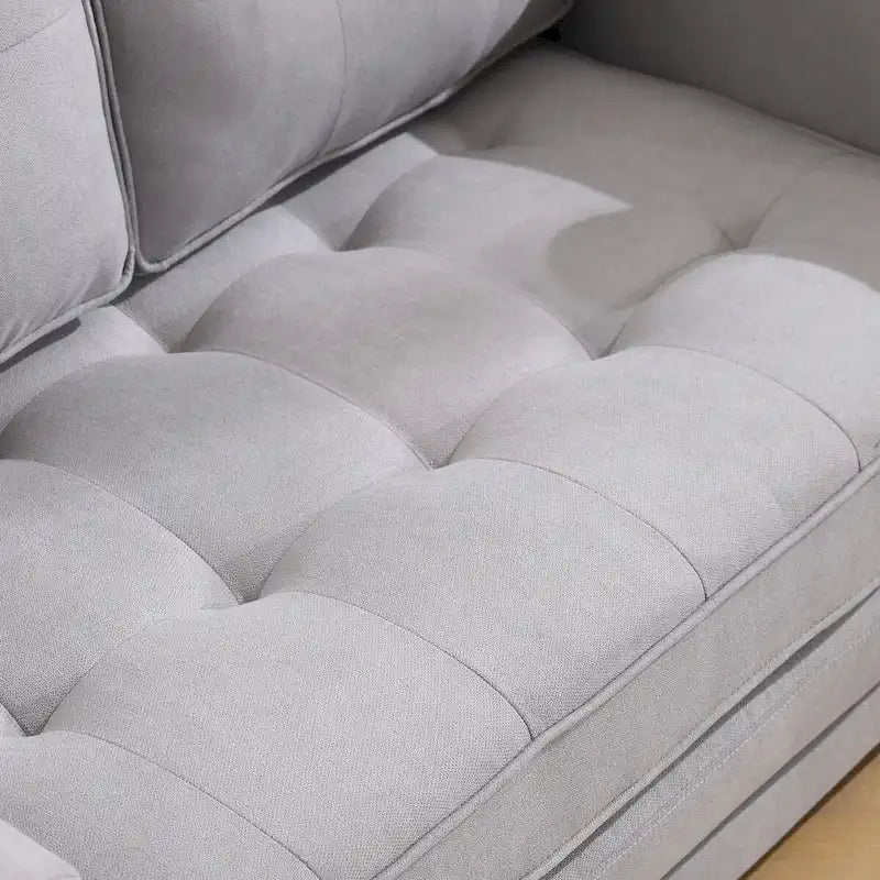 Canapé futon rembourré avec lit gigogne, canapé deux places capitonné pliable multicolore avec porte-gobelet