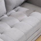 Canapé futon rembourré avec lit gigogne, canapé deux places capitonné pliable multicolore avec porte-gobelet