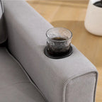 Canapé futon rembourré avec lit gigogne, canapé deux places capitonné pliable multicolore avec porte-gobelet