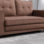 Canapé futon rembourré avec lit gigogne, canapé deux places capitonné pliable multicolore avec porte-gobelet