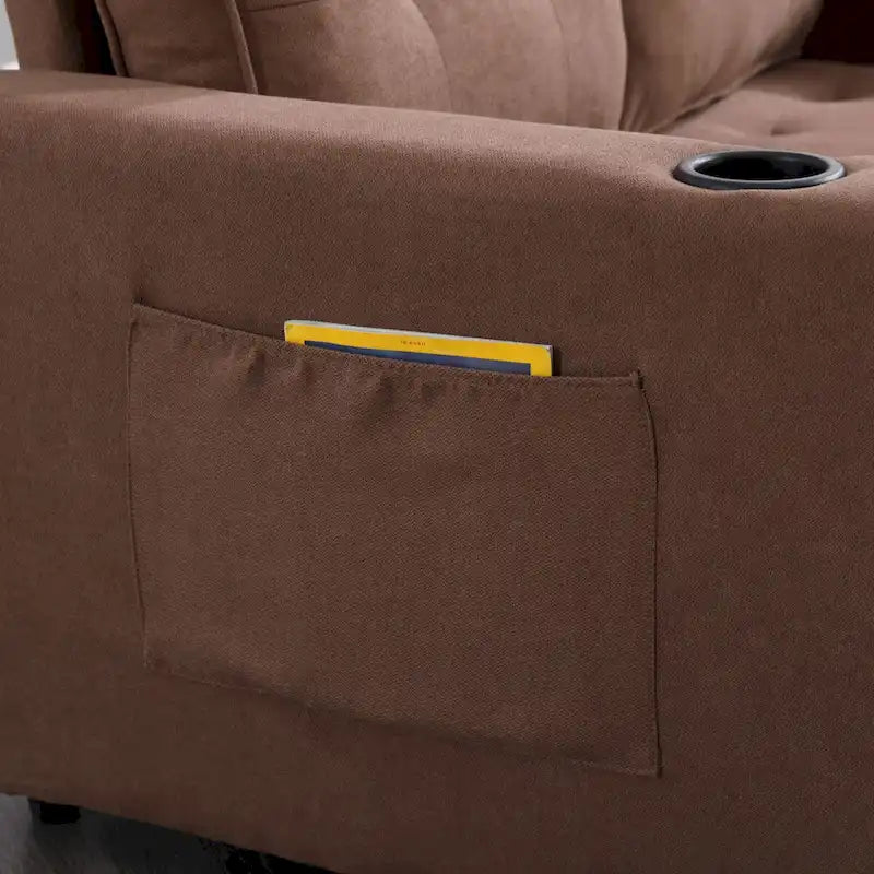 Canapé futon rembourré avec lit gigogne, canapé deux places capitonné pliable multicolore avec porte-gobelet